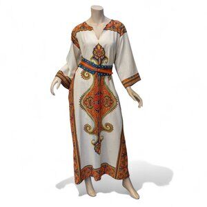Vintage 1970s Dashiki Caftan Dress – Size Large